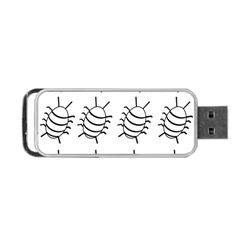 White Bug Pattern Portable Usb Flash (one Side)