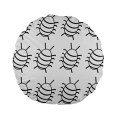 White bug pattern Standard 15  Premium Round Cushions