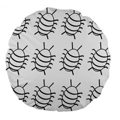 White bug pattern Large 18  Premium Round Cushions