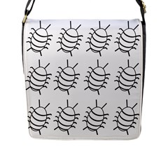 White Bug Pattern Flap Messenger Bag (l)  by Valentinaart