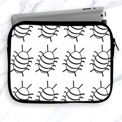 White Bug Pattern Apple Ipad 2/3/4 Zipper Cases by Valentinaart