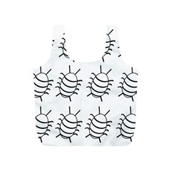 White Bug Pattern Full Print Recycle Bags (s)  by Valentinaart