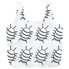 White bug pattern Full Print Recycle Bags (L) 