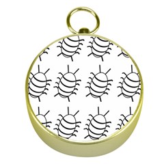 White bug pattern Gold Compasses