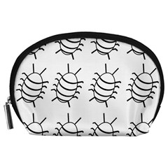 White Bug Pattern Accessory Pouches (large)  by Valentinaart