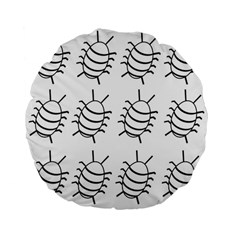 White bug pattern Standard 15  Premium Flano Round Cushions