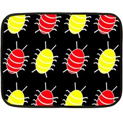 Red And Yellow Bugs Pattern Double Sided Fleece Blanket (mini)  by Valentinaart