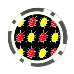 Red And Yellow Bugs Pattern Poker Chip Card Guards (10 Pack)  by Valentinaart