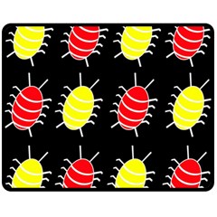 Red And Yellow Bugs Pattern Fleece Blanket (medium) 