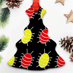 Red And Yellow Bugs Pattern Ornament (christmas Tree)