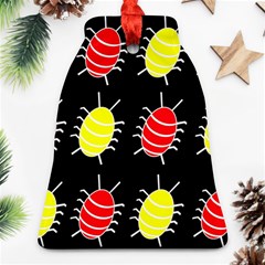 Red And Yellow Bugs Pattern Ornament (bell)  by Valentinaart