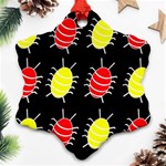 Red and yellow bugs pattern Snowflake Ornament (2-Side) Back