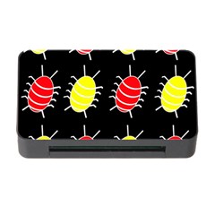 Red And Yellow Bugs Pattern Memory Card Reader With Cf