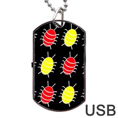 Red And Yellow Bugs Pattern Dog Tag Usb Flash (two Sides) 