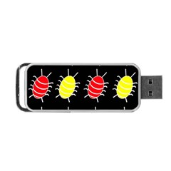 Red And Yellow Bugs Pattern Portable Usb Flash (two Sides) by Valentinaart