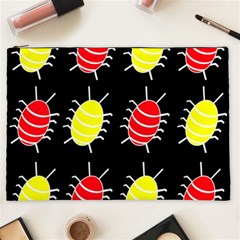 Red And Yellow Bugs Pattern Cosmetic Bag (xxl)  by Valentinaart