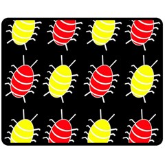 Red And Yellow Bugs Pattern Double Sided Fleece Blanket (medium) 