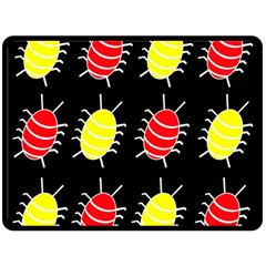 Red And Yellow Bugs Pattern Double Sided Fleece Blanket (large) 