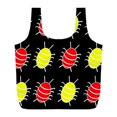 Red And Yellow Bugs Pattern Full Print Recycle Bags (l)  by Valentinaart