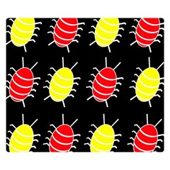 Red And Yellow Bugs Pattern Double Sided Flano Blanket (small) 