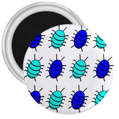 Blue Bugs 3  Magnets by Valentinaart