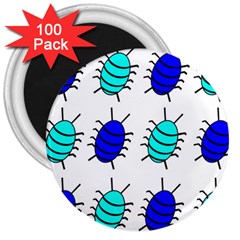 Blue Bugs 3  Magnets (100 Pack) by Valentinaart