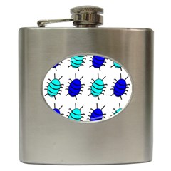 Blue Bugs Hip Flask (6 Oz) by Valentinaart