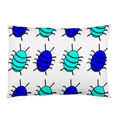 Blue Bugs Pillow Case by Valentinaart