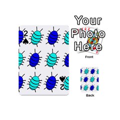 Blue Bugs Playing Cards 54 (mini)  by Valentinaart