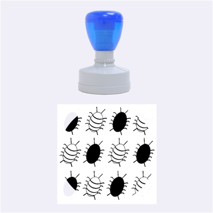 Blue bugs Rubber Round Stamps (Medium)