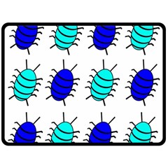 Blue Bugs Double Sided Fleece Blanket (large)  by Valentinaart