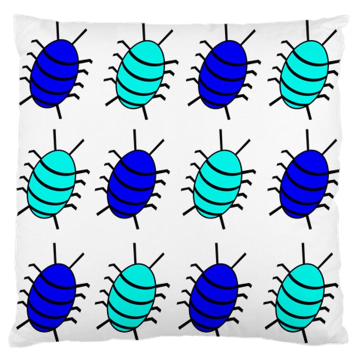 Blue bugs Large Flano Cushion Case (Two Sides)