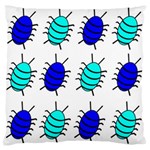 Blue bugs Large Flano Cushion Case (Two Sides) Back