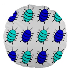 Blue Bugs Large 18  Premium Flano Round Cushions