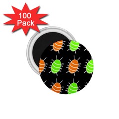 Green And Orange Bug Pattern 1 75  Magnets (100 Pack)  by Valentinaart