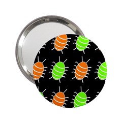 Green And Orange Bug Pattern 2 25  Handbag Mirrors