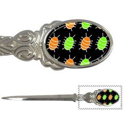 Green And Orange Bug Pattern Letter Openers by Valentinaart