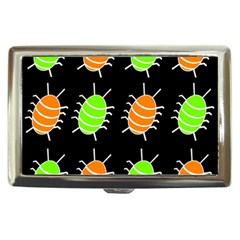 Green And Orange Bug Pattern Cigarette Money Cases by Valentinaart