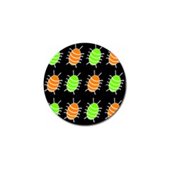 Green And Orange Bug Pattern Golf Ball Marker