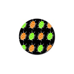 Green And Orange Bug Pattern Golf Ball Marker (4 Pack) by Valentinaart