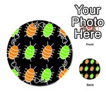 Green and orange bug pattern Playing Cards 54 (Round)  Front - Spade3