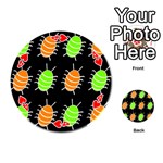 Green and orange bug pattern Playing Cards 54 (Round)  Front - Heart4