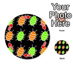 Green and orange bug pattern Playing Cards 54 (Round)  Front - Heart8