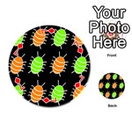 Green and orange bug pattern Playing Cards 54 (Round)  Front - Diamond7