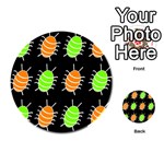 Green and orange bug pattern Playing Cards 54 (Round)  Back