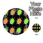 Green and orange bug pattern Playing Cards 54 (Round)  Front - Spade10