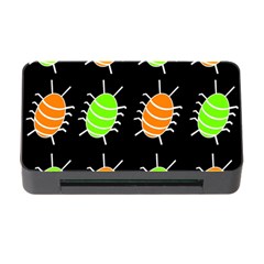 Green And Orange Bug Pattern Memory Card Reader With Cf