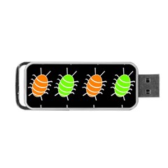 Green And Orange Bug Pattern Portable Usb Flash (one Side)