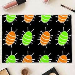 Green And Orange Bug Pattern Cosmetic Bag (xxl)  by Valentinaart