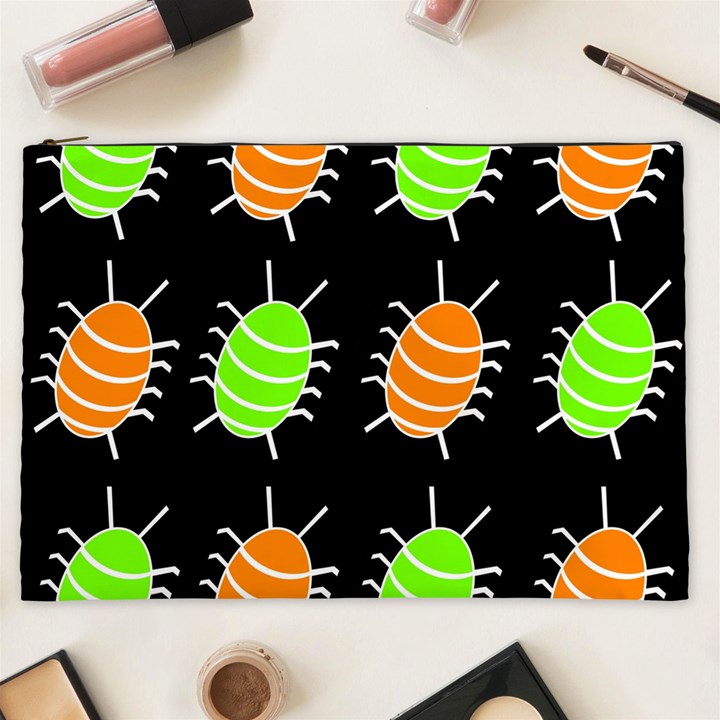 Green and orange bug pattern Cosmetic Bag (XXL) 